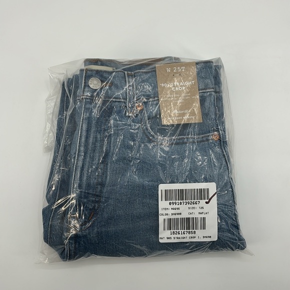 Madewell The Tall '90s Straight Crop Jean in Hazeldell Wash size 25T NWT NQ695 - Picture 13 of 14
